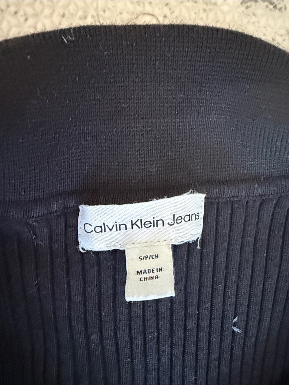 Calvin Klein Jeans Black Sleeveless Ribbed Polo Midi Dress - Picture 6 of 7